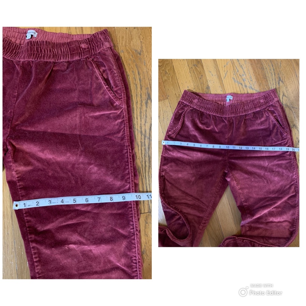 NWOT Beautiful Madewell Velvet Track Pants - Picture 8 of 8